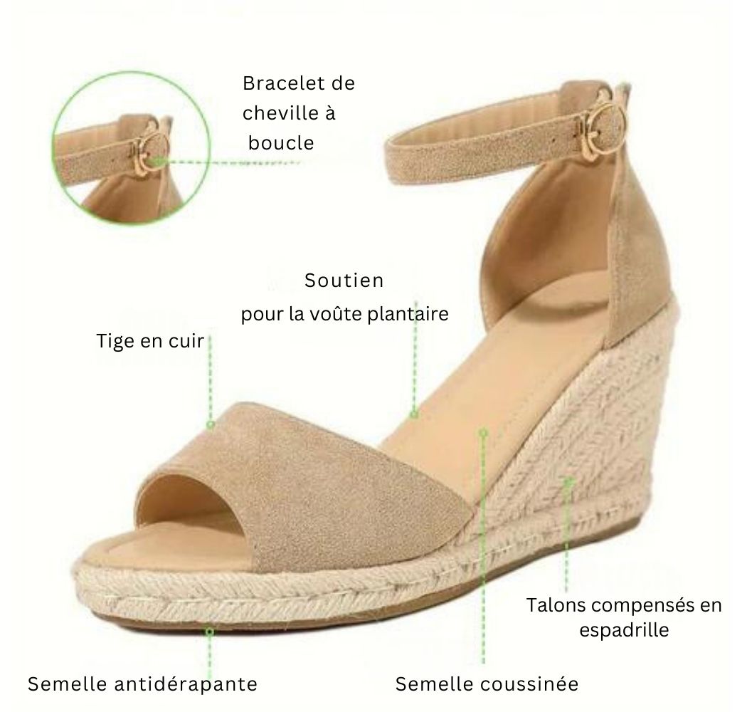 Espadrilles élégantes à plateforme avec brides de cheville