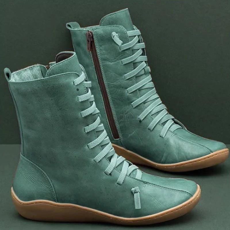 Lace Up High Upper England Style Casual Women Boots - fashionshoeshouse