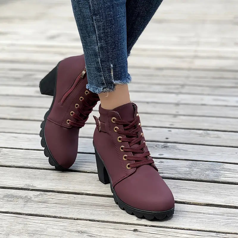 Ryder Lace-Up Heeled Booties