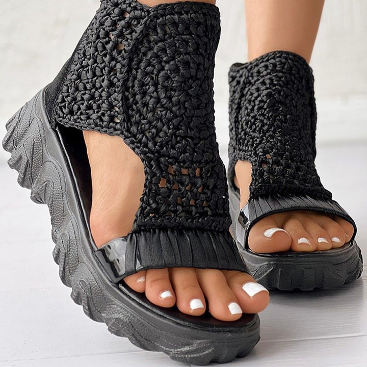 Mesh Flat Sandals Hollow Female Platform Shoes