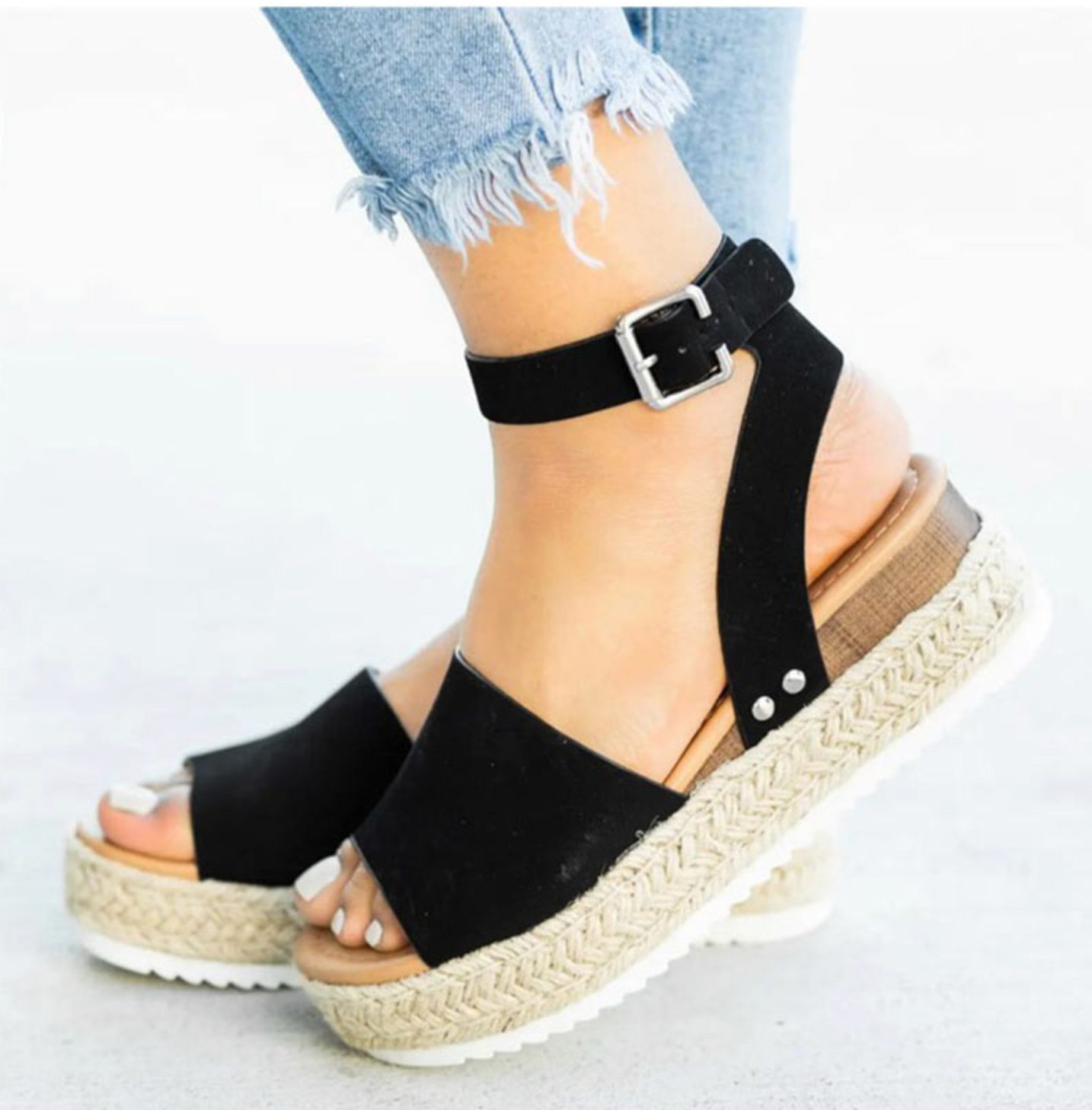 Womens Wedge Platform Ankle Strap Sandals