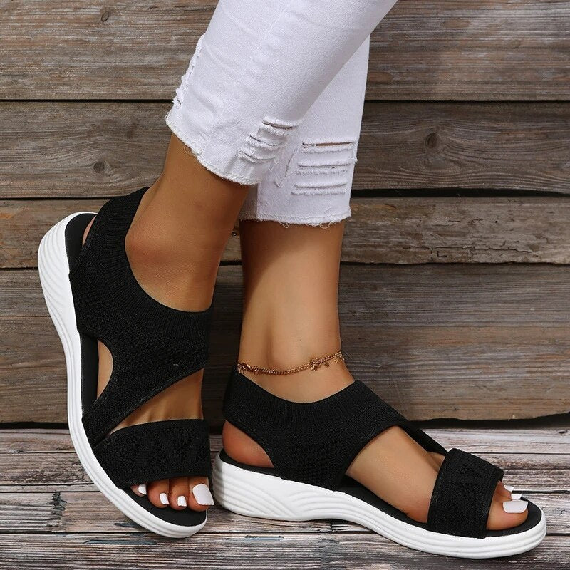 Ladies Wedge Slip On Beach Ankle Strap