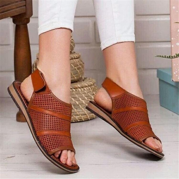 Breathable mesh fish mouth flat sandals - MRSLM