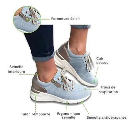 Baskets orthopédiques confortables avec fermeture à glissière latérale