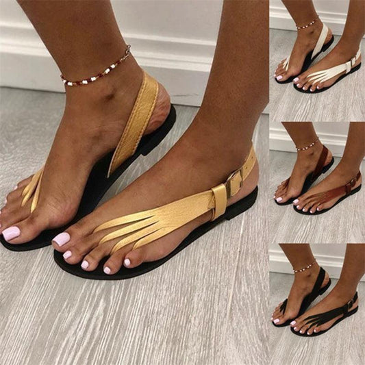 Women's Flip Flops Flat Side Large Size Fashion Sandals - MRSLM