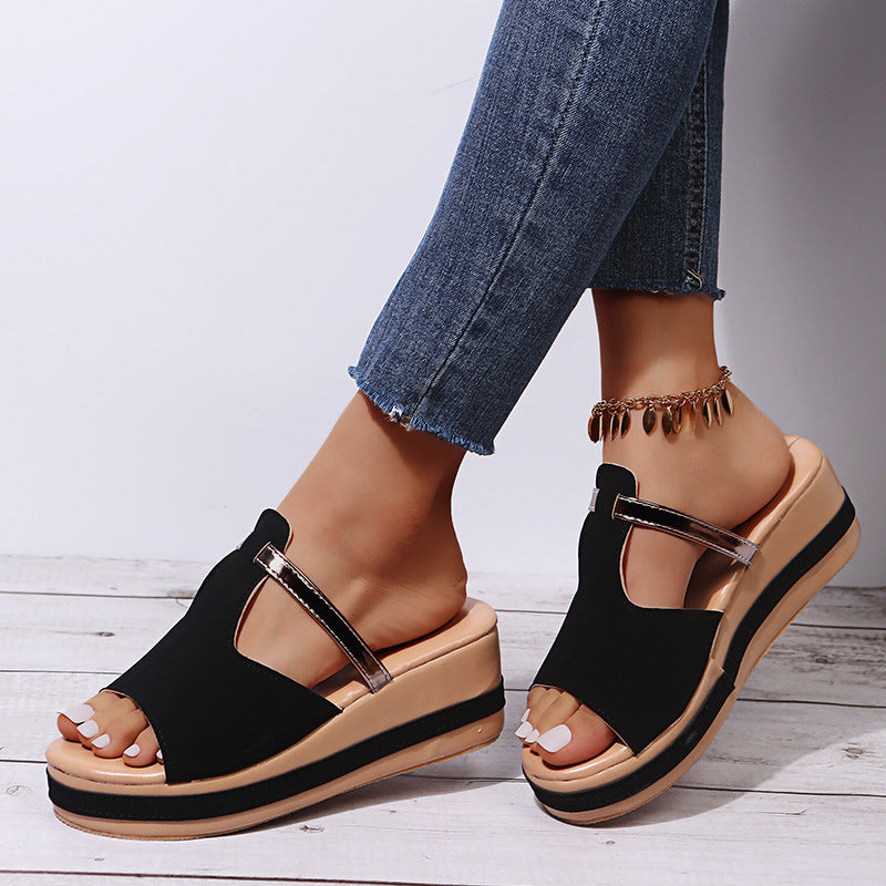 Women's Casual Slip-On Wedge Sandals mysite