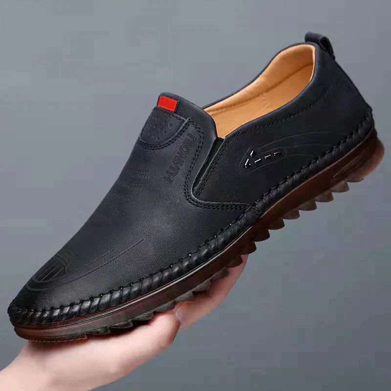 Chaussures décontractées en cuir souple pour hommes