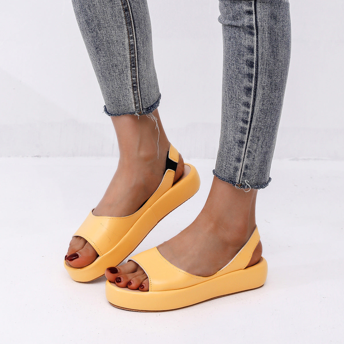 Peep Toe Beach Shoes Slip On