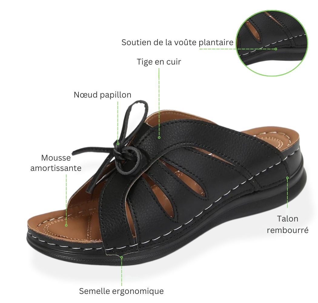 Sandales orthopédiques confortables avec nœud papillon