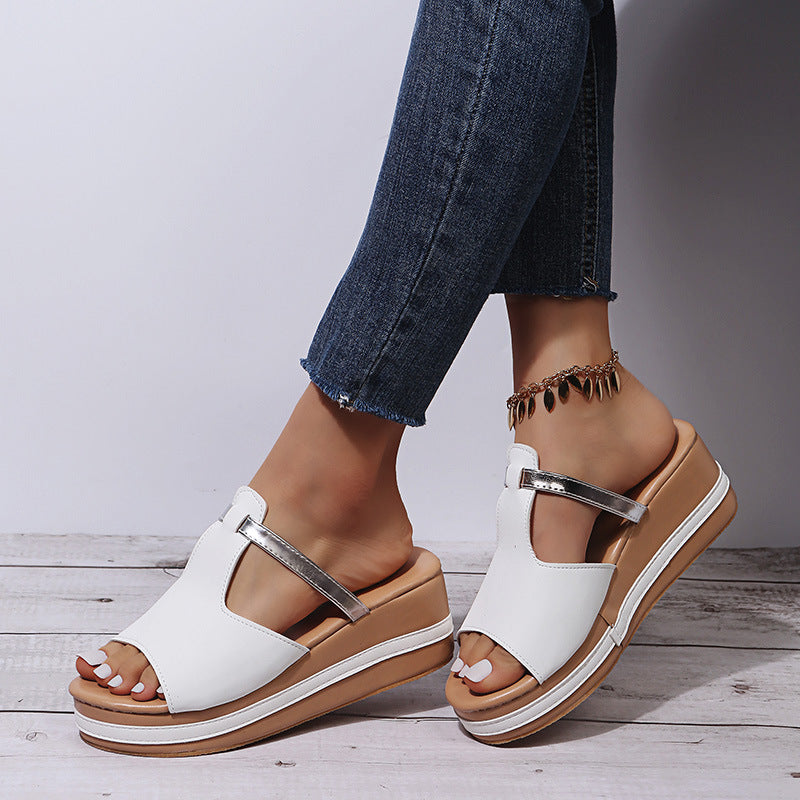 Women's Casual Slip-On Wedge Sandals mysite