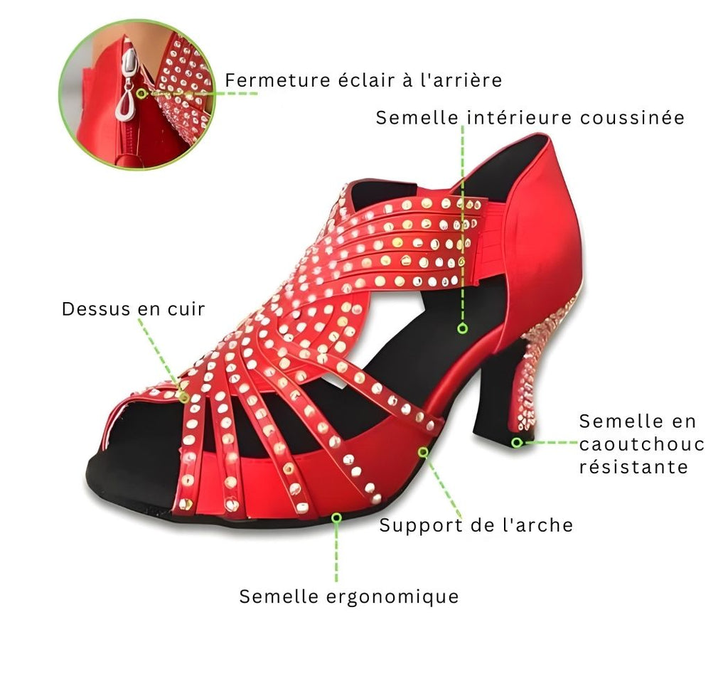 Superbes talons hauts orthopédiques avec strass