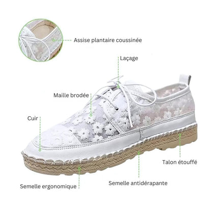 Chaussures orthopédiques en maille avec accents floraux