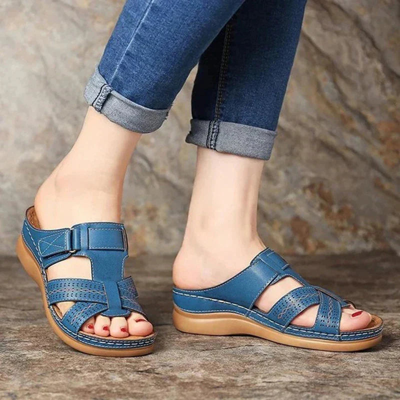 Summer Ladies Sandals Fashion Wedge Slip on Slippers