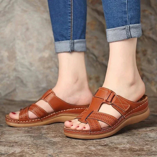 Summer Ladies Sandals Fashion Wedge Slip on Slippers