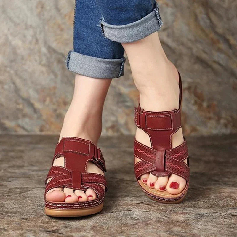 Summer Ladies Sandals Fashion Wedge Slip on Slippers