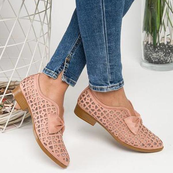 Nouvelles chaussures plates pointues à nœud papillon pour femmes