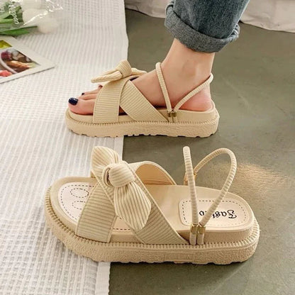 Ribbon Lady Sandal Flat Shoes