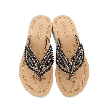 Beach Female Rhinestone Casual Non-slip Sandals (sandales antidérapantes)