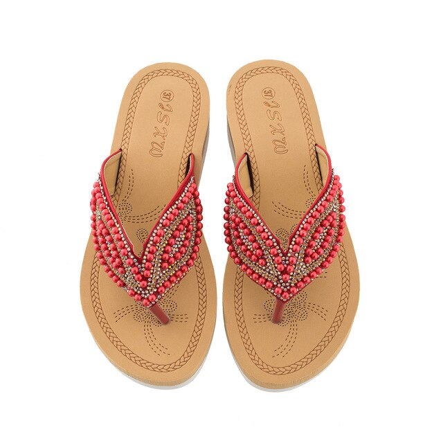 Beach Female Rhinestone Casual Non-slip Sandals (sandales antidérapantes)