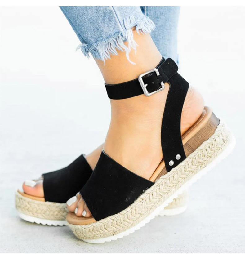 Womens Wedge Platform Ankle Strap Sandals