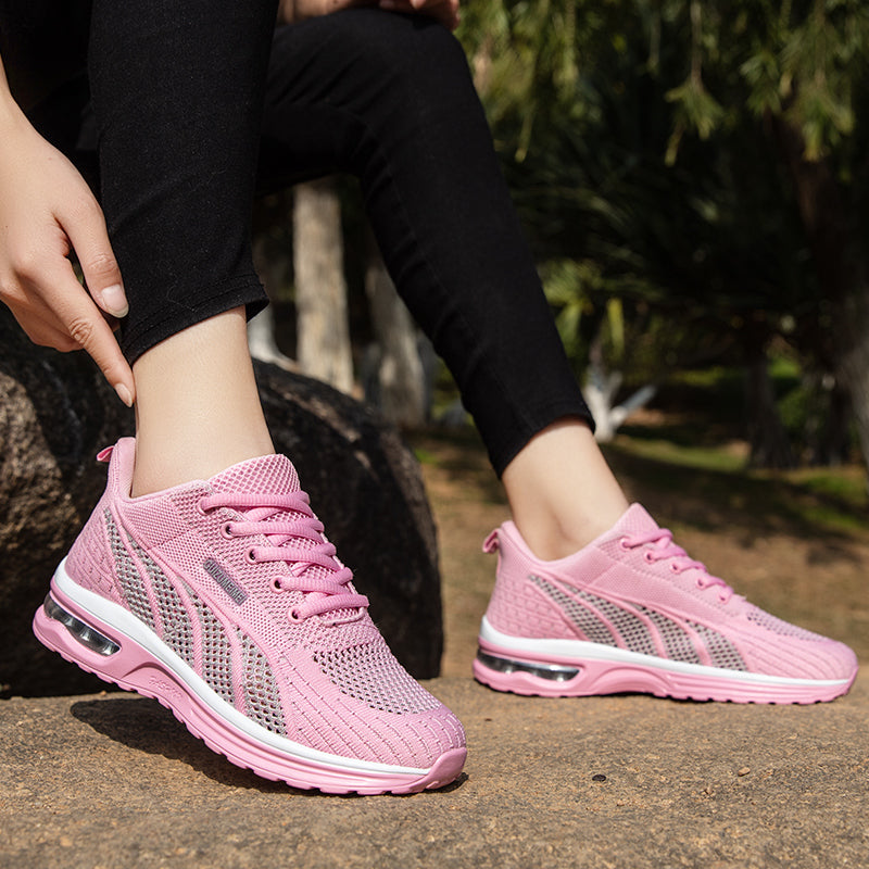 Baskets respirantes orthopédiques pour dames, décontractées, de couleur rose