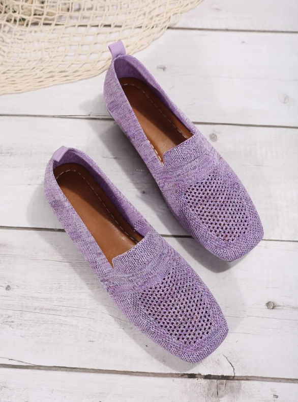 Chaussures plates en maille respirante pour femmes