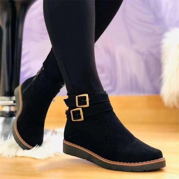 Bottes de cheville Retro Faux Suede Side Zip