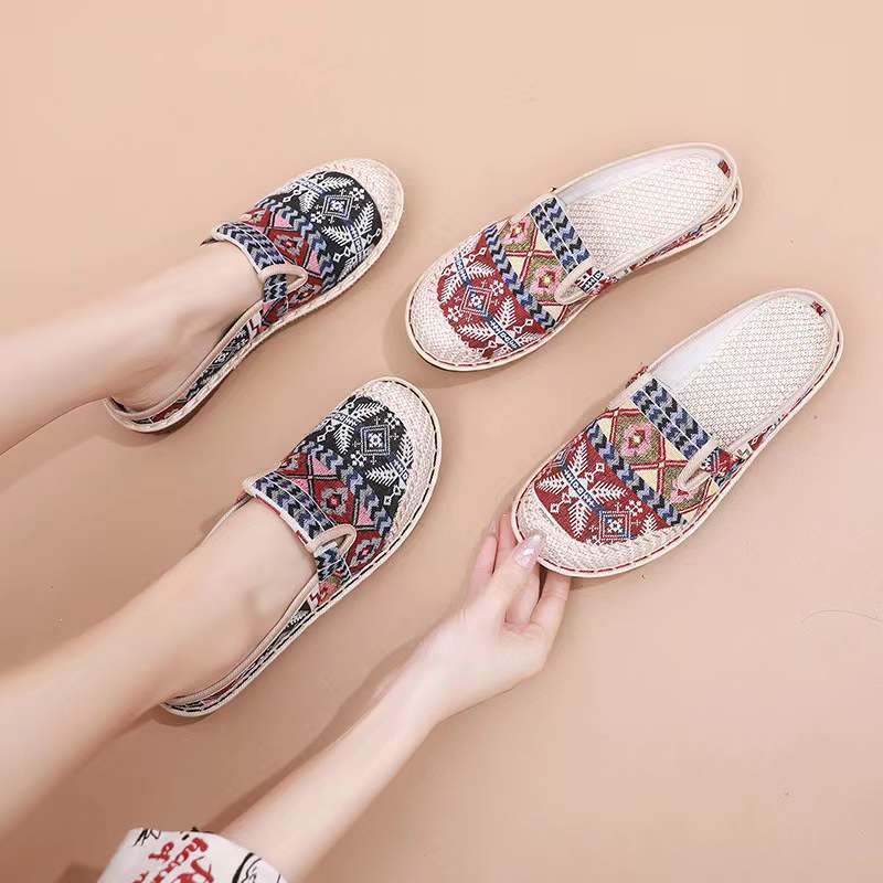 New Cloth Shoes Straw Woven Casual Ethnic Style (chaussures en tissu)