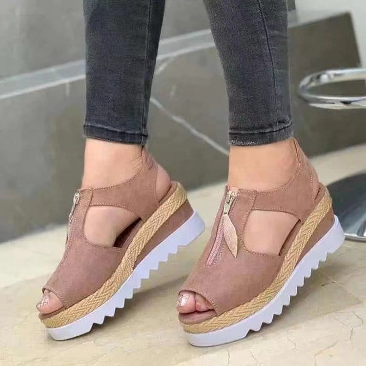 Cap Point Summer Solid Color Open Toe Casual Sandals