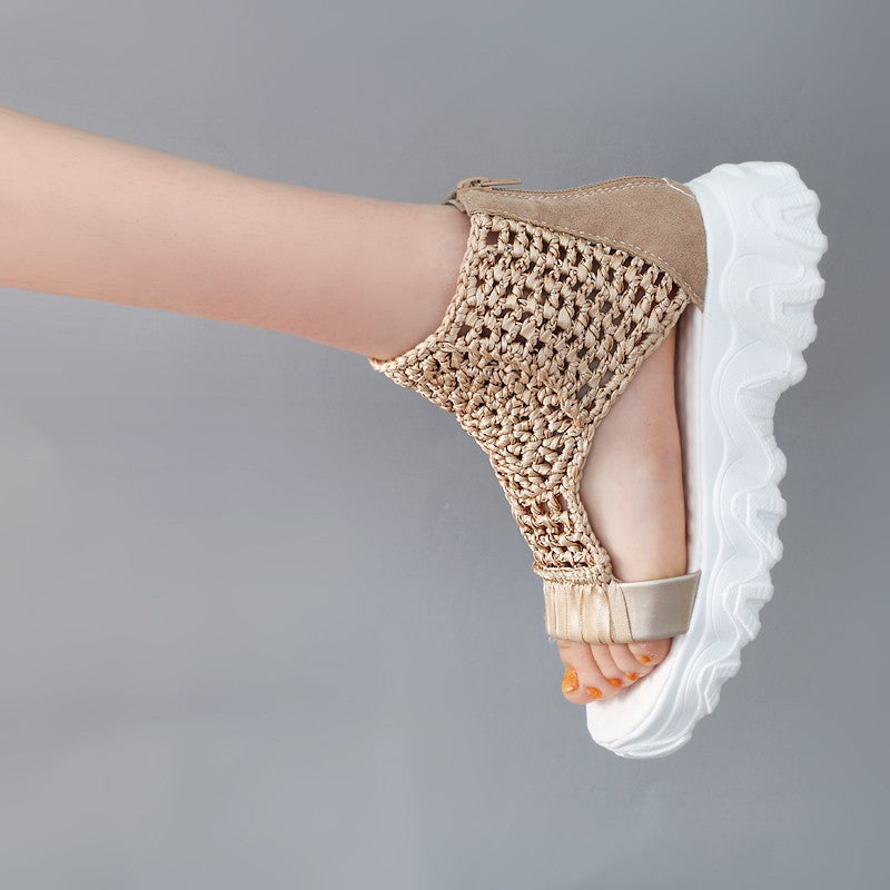 Mesh Flat Sandals Hollow Female Platform Shoes