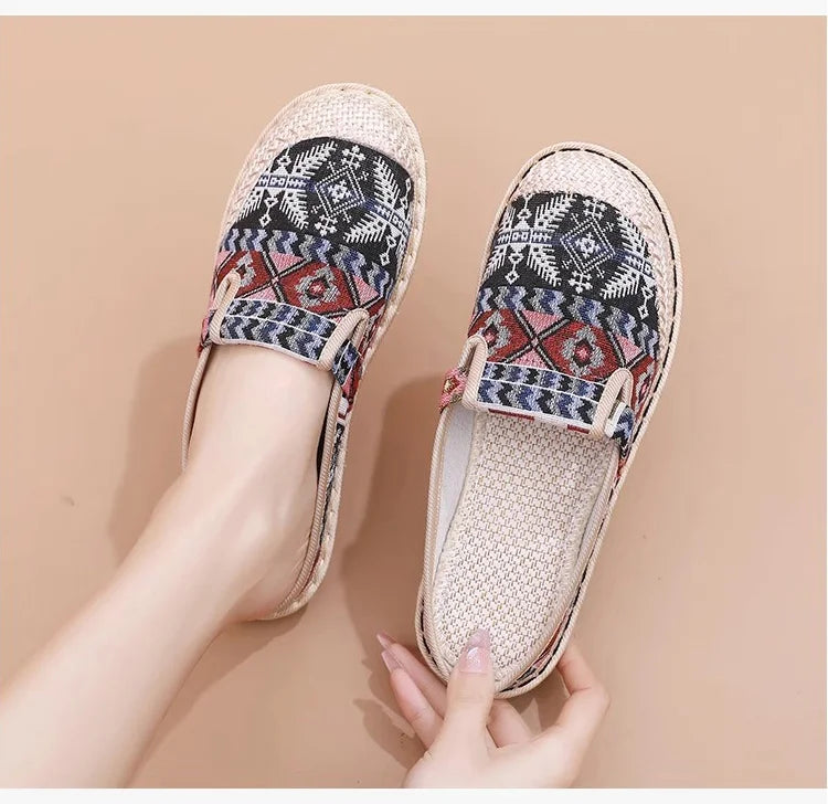 New Cloth Shoes Straw Woven Casual Ethnic Style (chaussures en tissu)