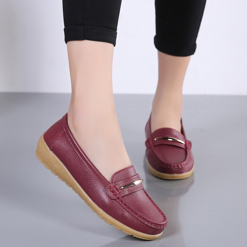 Chaussures plates de couleur unie pour femmes