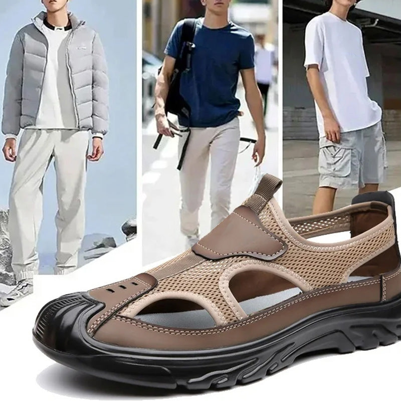 Sandales en cuir maillé pour hommes