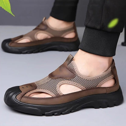 Sandales en cuir maillé pour hommes