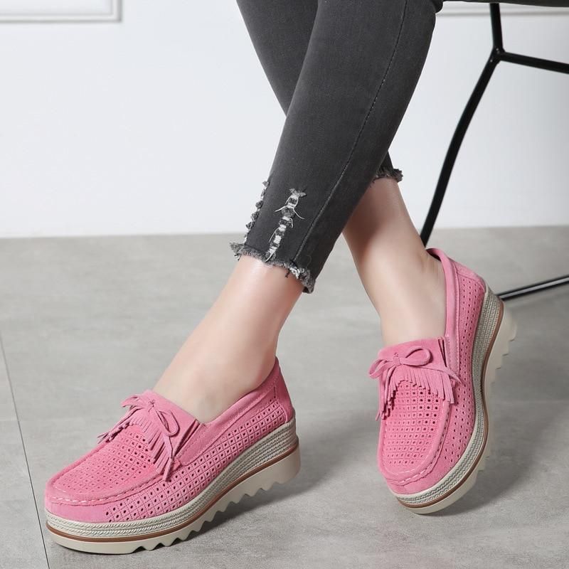 Chaussures décontractées Slip On Leather Low Top Flats